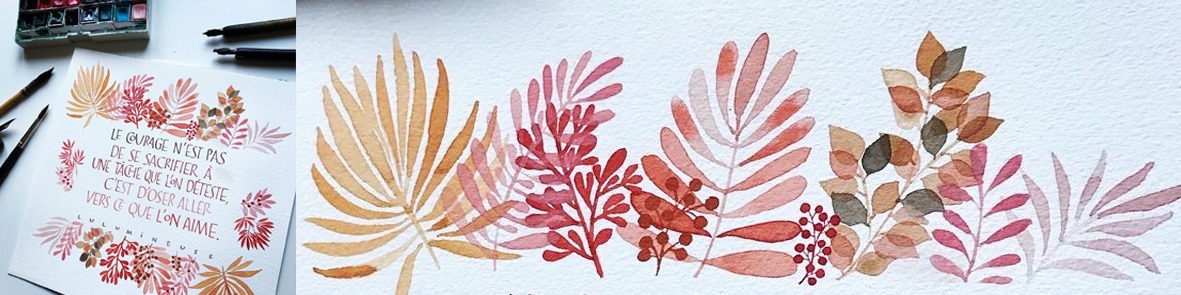 stage Marine PSM feuillages aquarellés